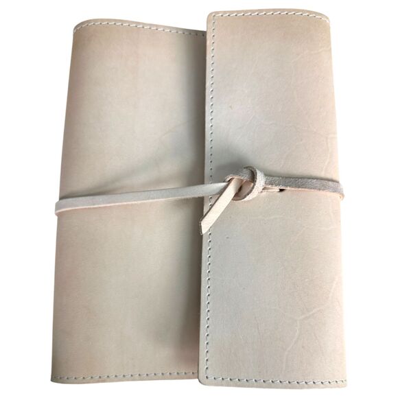 Rustico Leather Drawstring Writing Journal Portfolio Notebook Cover Beige NEW - Picture 1 of 4